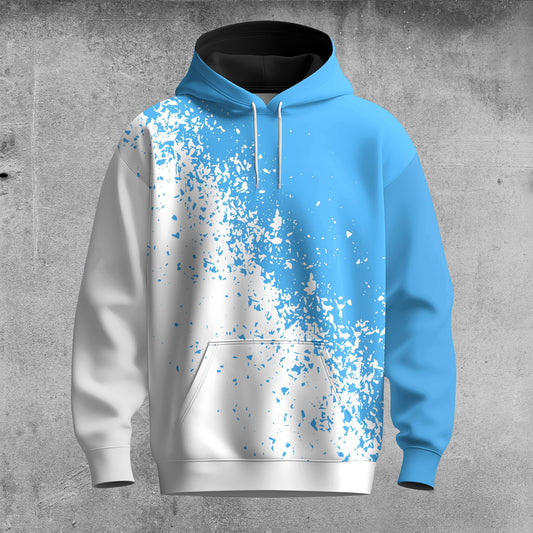 Light Blue  Sporty Men Hoodie