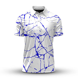 Blue Paint Flakes Men Polo Shirt No Brand