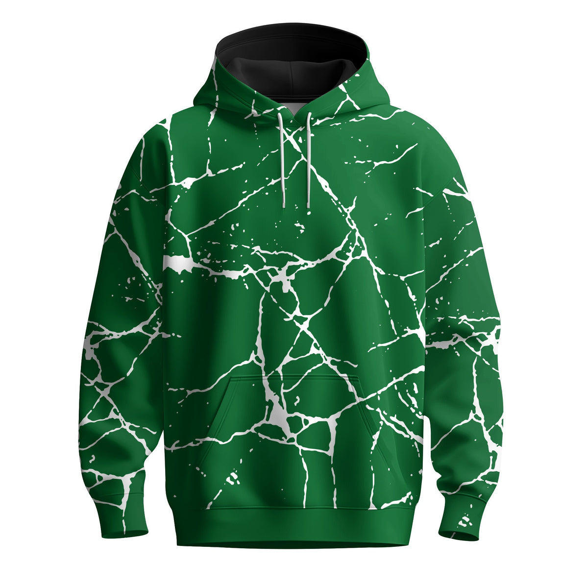 White Paint Flakes Green  Men Hoodie