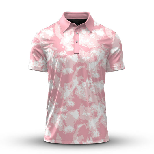 Pink Tie Dye  Men Polo Shirt