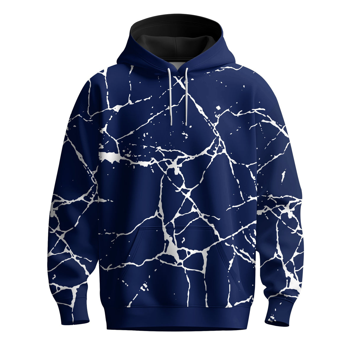 White Paint Flakes Blue  Men Hoodie