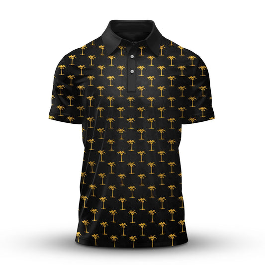 Black Yellow Tree Men Polo Shirt
