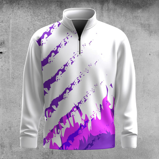 2026  Purple Sporty Men Quarter-zip Pullover