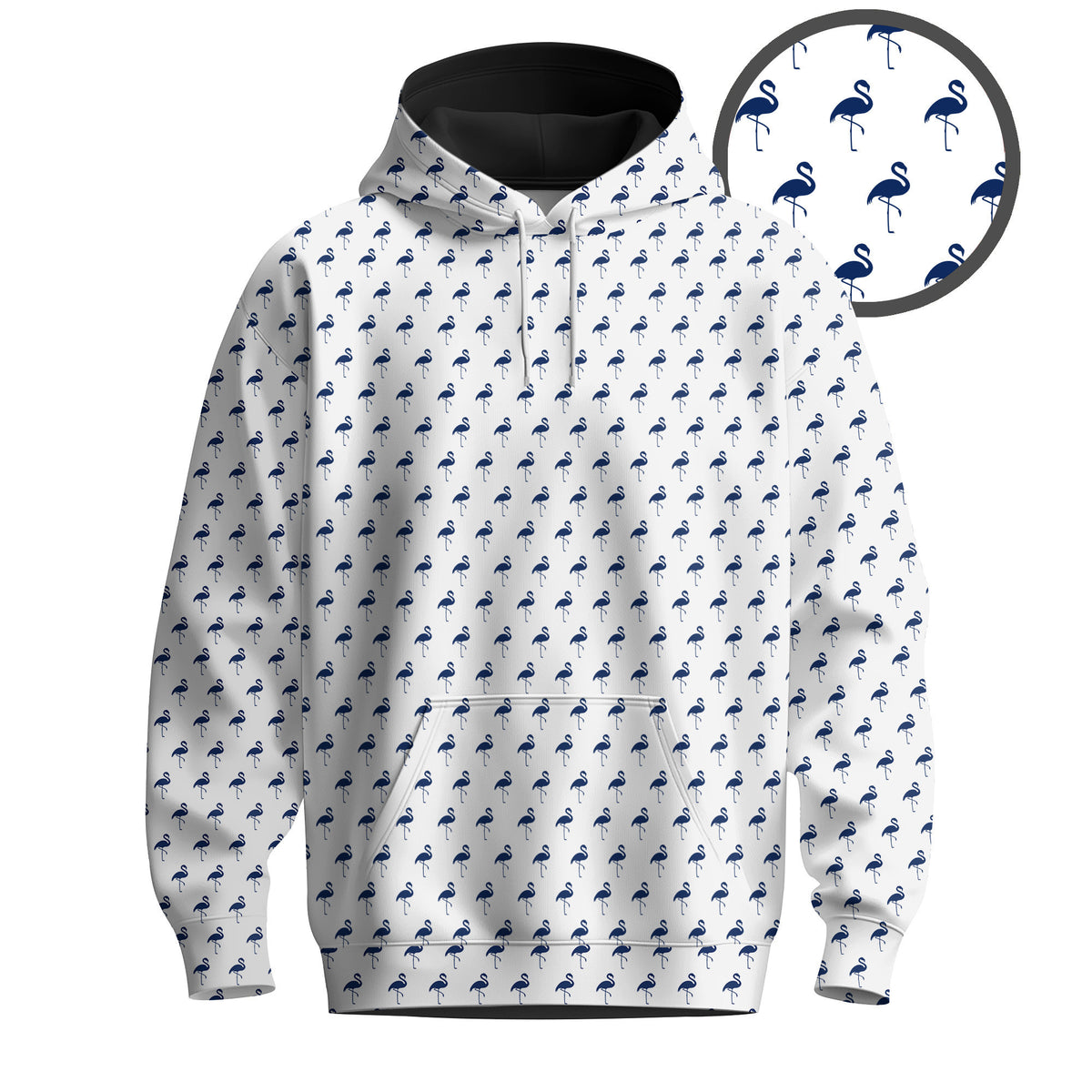 Blue Flamingo Men Hoodie