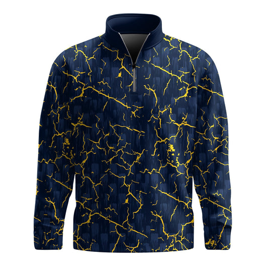 Blue Yelllow Cracks 2026  Men Quarter-zip Pullover