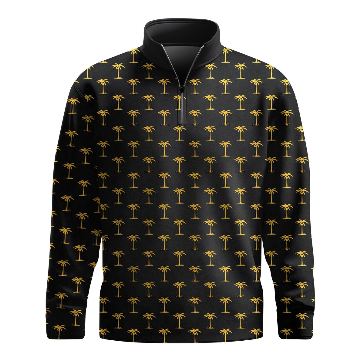 Black Yellow Tree Men Quarter-Zip Pullover