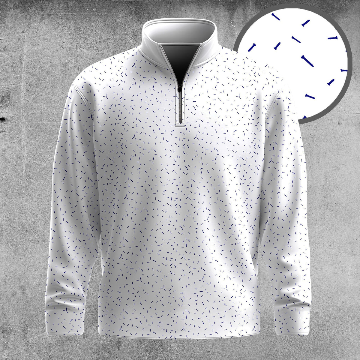 Blue Golf Tee  Men Quarter-zip Pullover