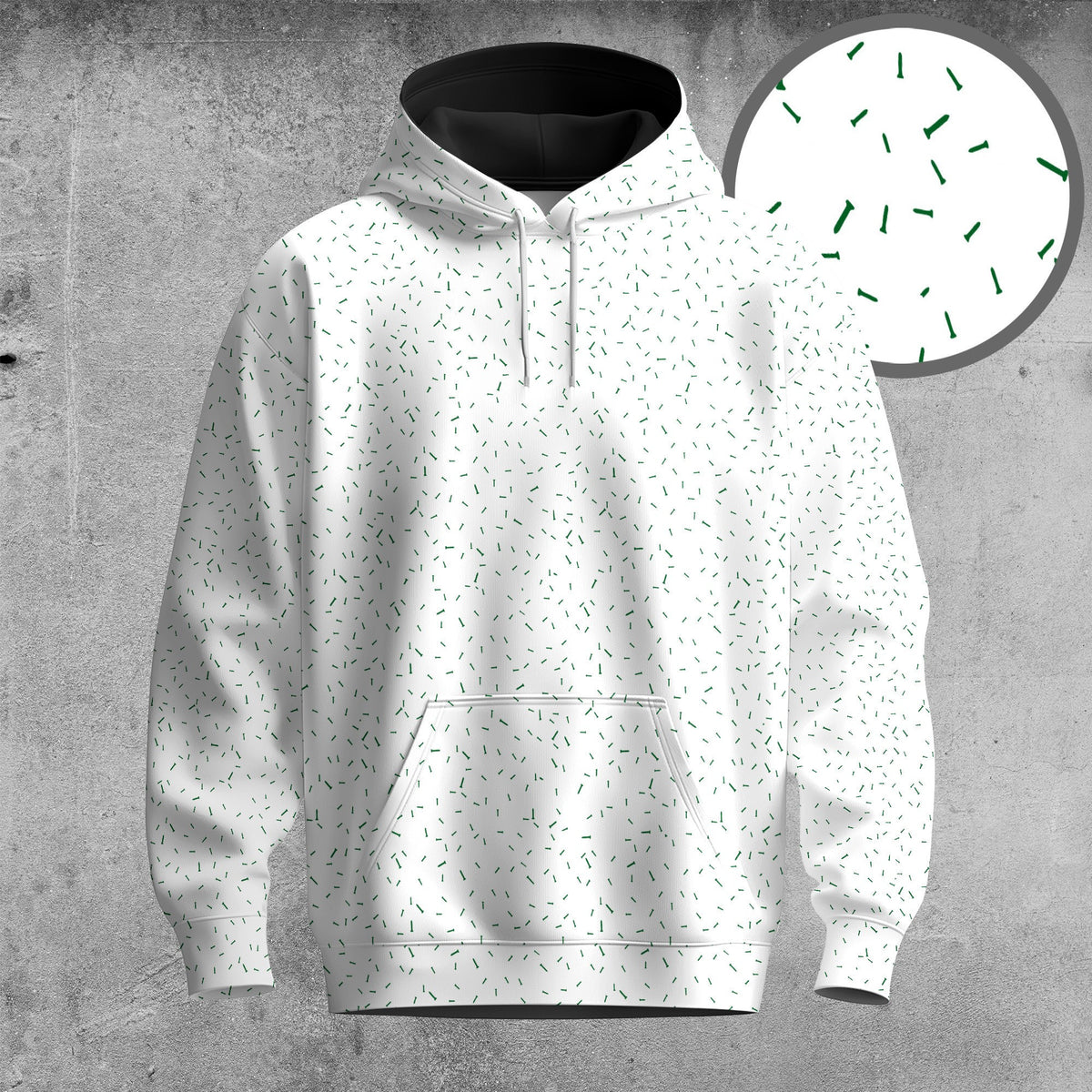 Green Tee Pattern Men Hoodie