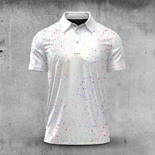 Color Paint Point  Men Polo Shirt
