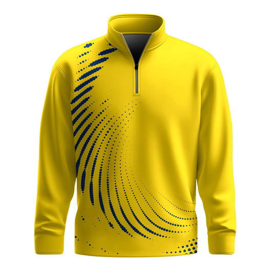 Yellow Blue Dot Sporty 2026  Men Quarter-Zip Pullover
