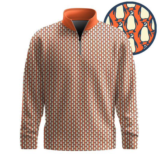 Penguin Orange Men Quarter-zip Pullover