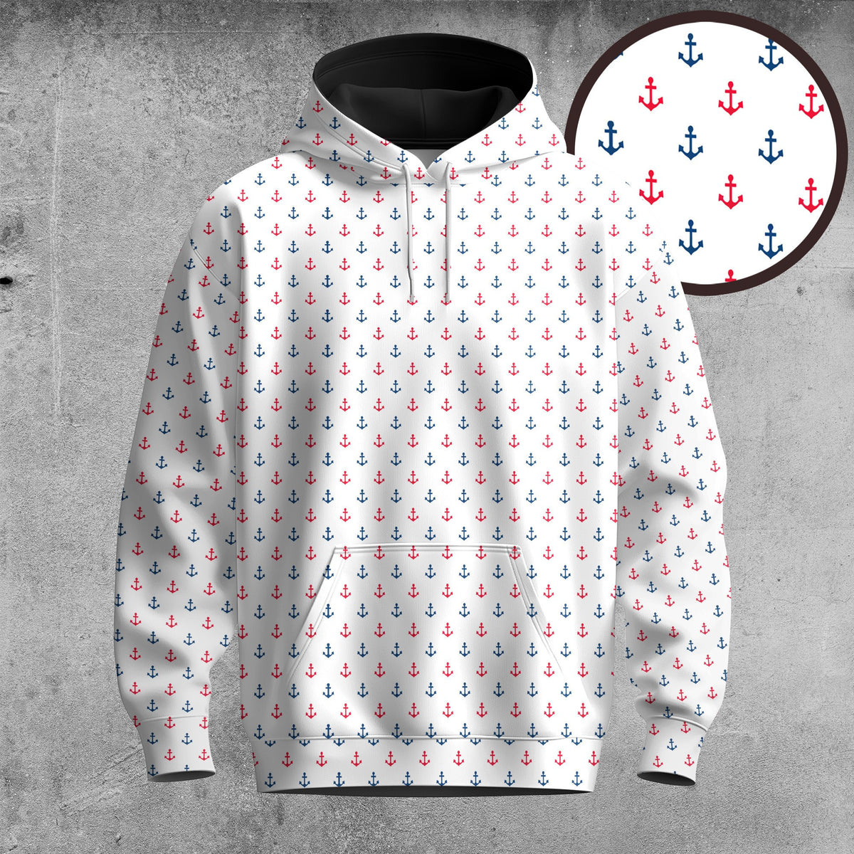Red Blue Anchor Ryder Cup Men Hoodie
