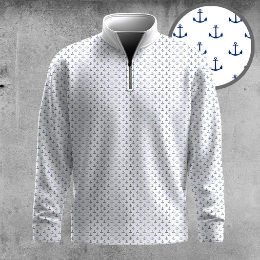 White Anchor 2026  Men Quarter-zip Pullover