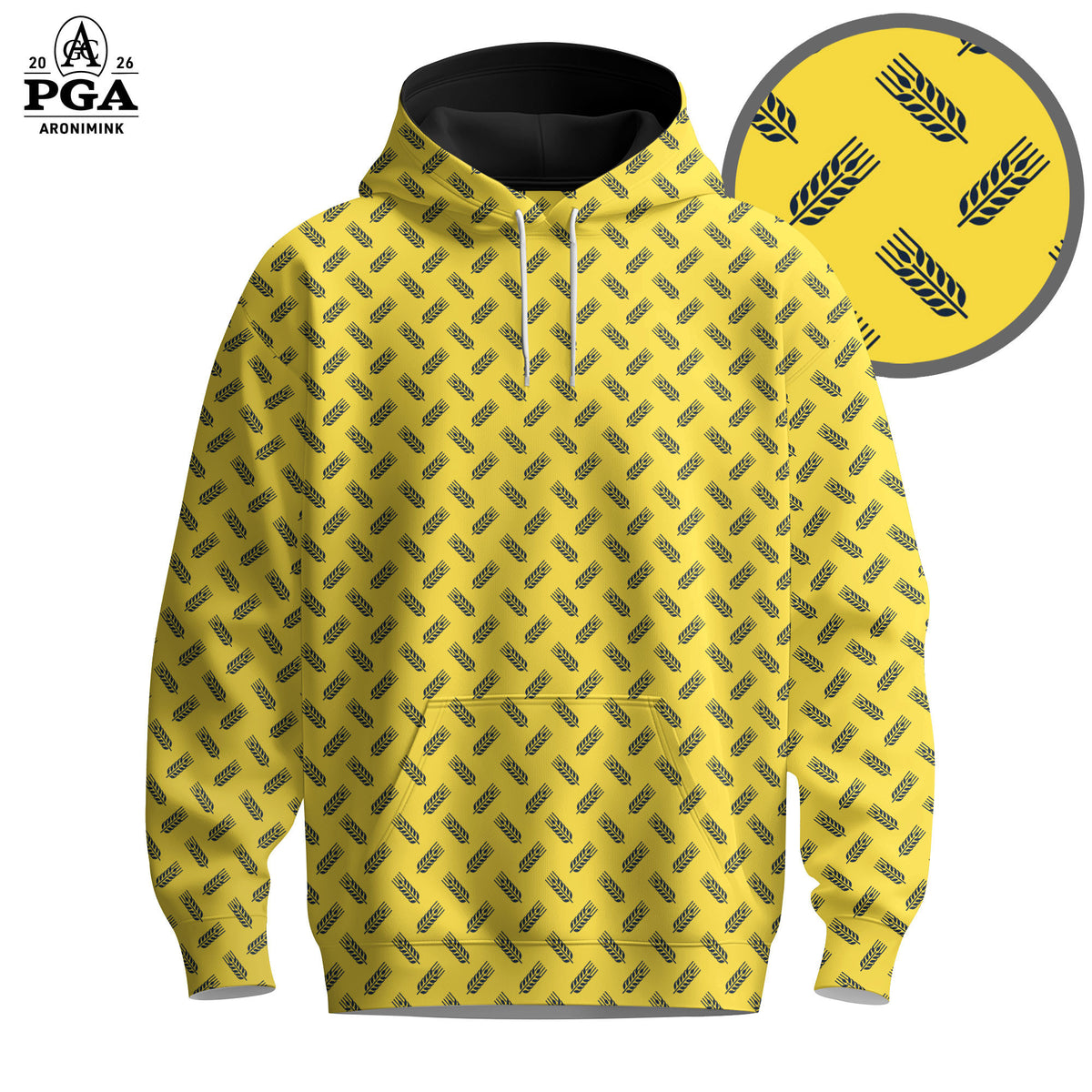 Yellow Blue Wheat Pattern 2026  Men Hoodie