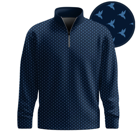 Hummingbird Blue White 2026  Men Quarter-zip Pullover