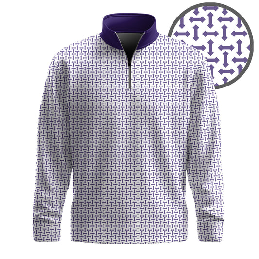 Purple Sameless Pattern 2026  Men Quarter-zip Pullover
