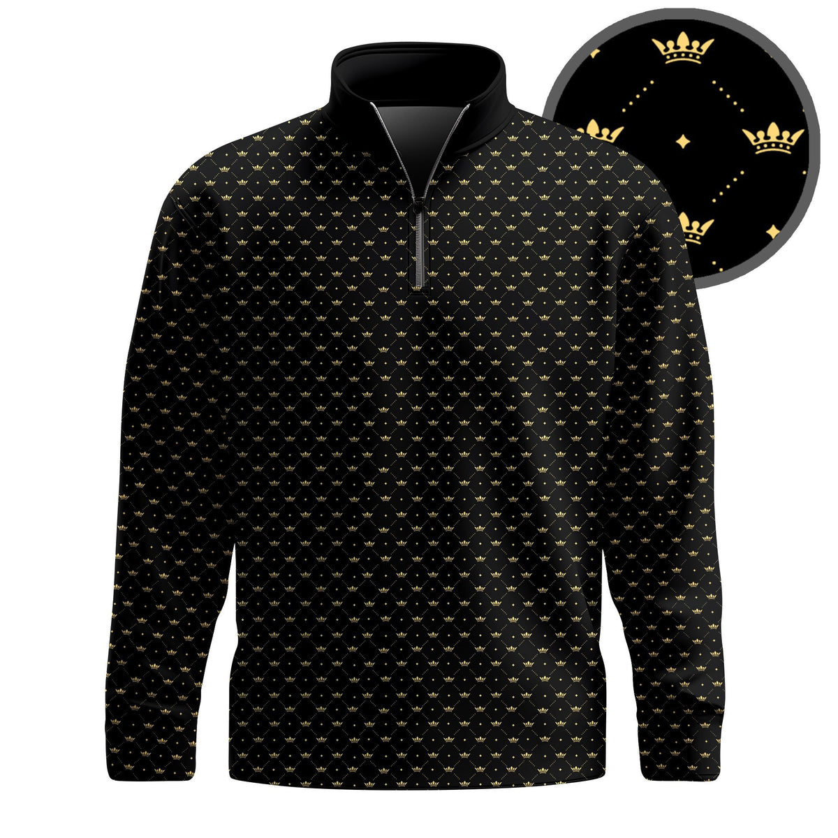 Black King Crown 2026 Men Quarter-zip Pullover
