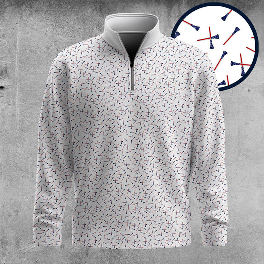 America Golf Tee Pattern 2026  Men Quarter-zip Pullover