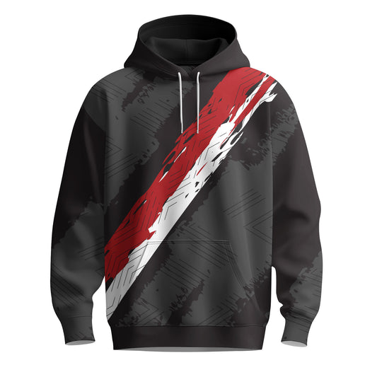 Black Red White Diagonal 2026  Men Hoodie