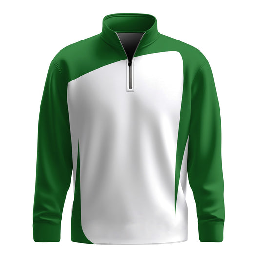 Green White  Sport For Golf Men Quarter-zip Pullover
