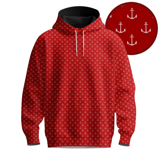 Red White Anchor 2026  Men Men Hoodie