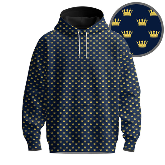 Blue Yellow King Crown  Men Hoodie