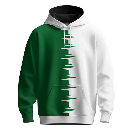 Half Green  Men Polo Shirt Hoodie