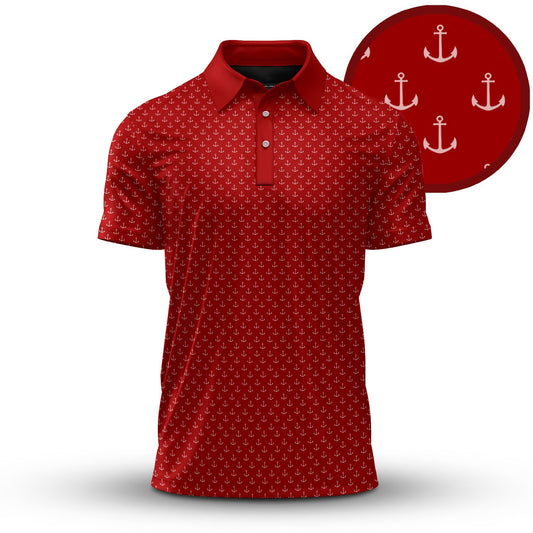 Red White Anchor 2026  Men Polo Shirt