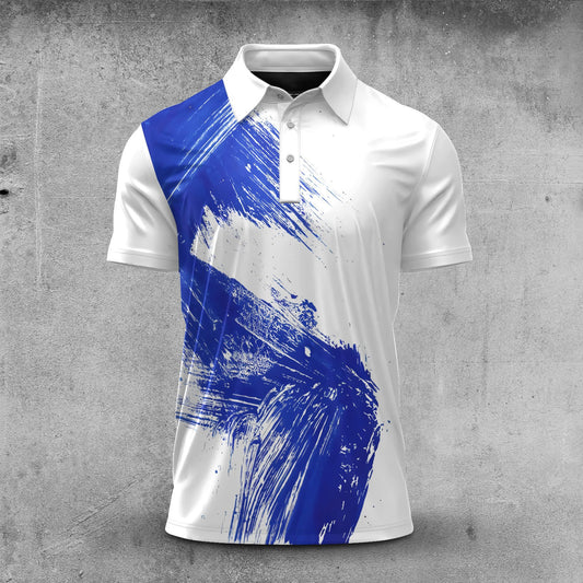 Blue Paint Streaks  Men Polo Shirt