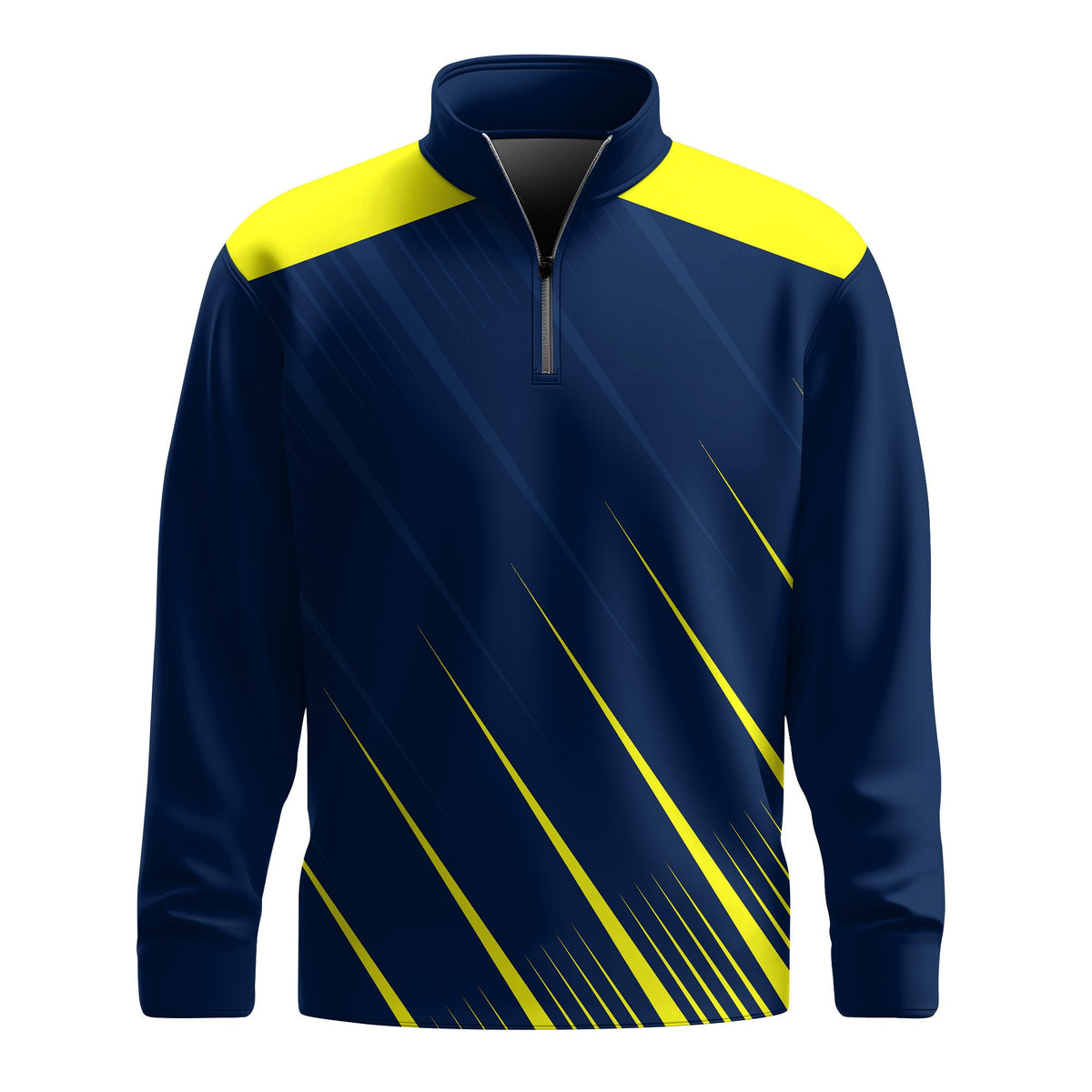 Blue Yellow Sport Men Quarter-zip Pullover
