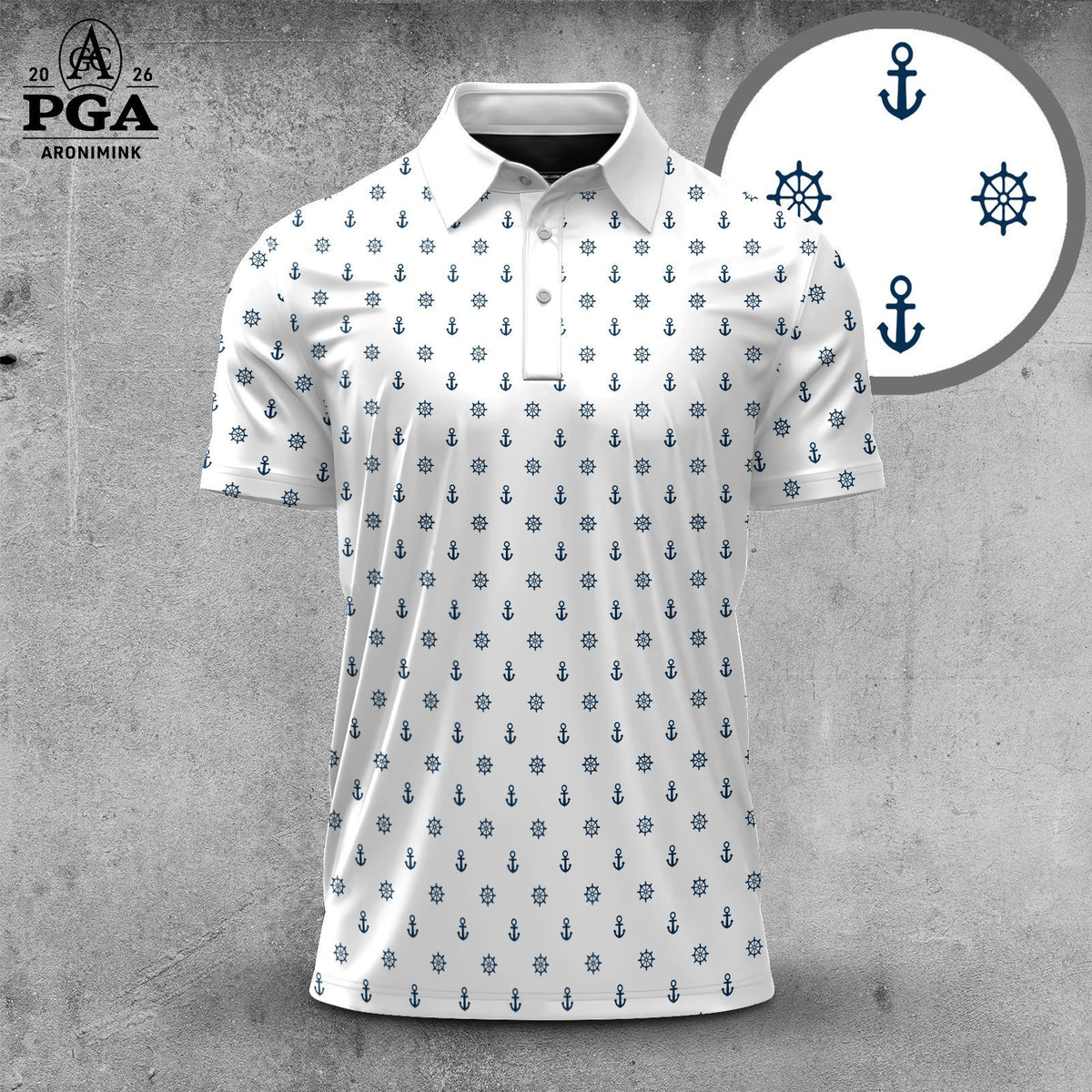 White Rudder And Anchor 2026  Men Polo Shirt