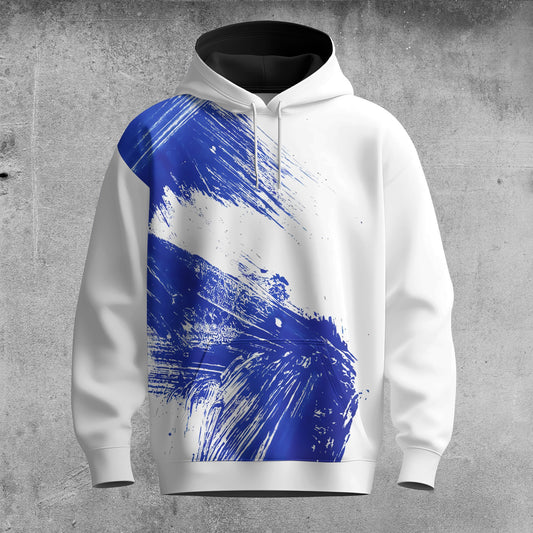 Blue Paint Streaks  Men Hoodie