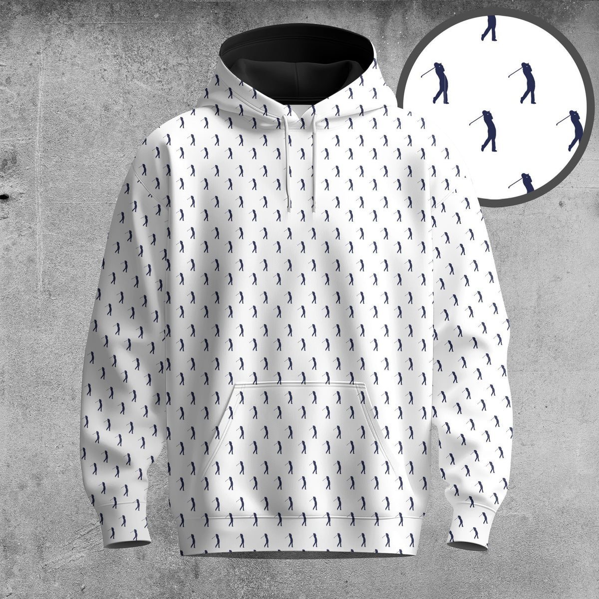 White Blue Golf Players 2026  Men Hoodie