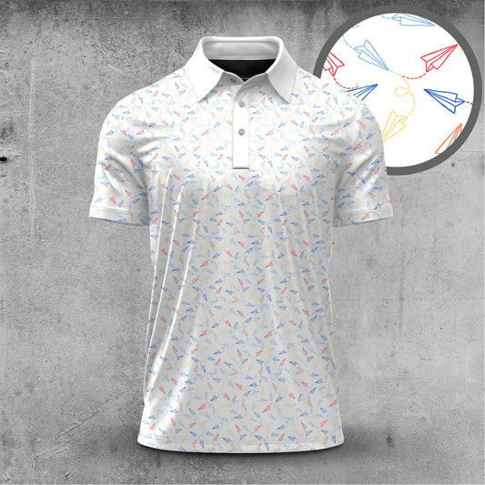 Colorful Paper Airplane 2026  Men Polo Shirt