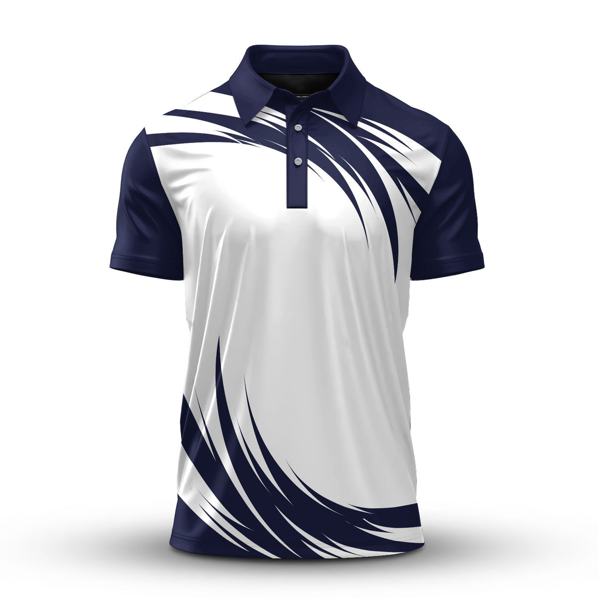 Blue Eddy White  Men Polo Shirt