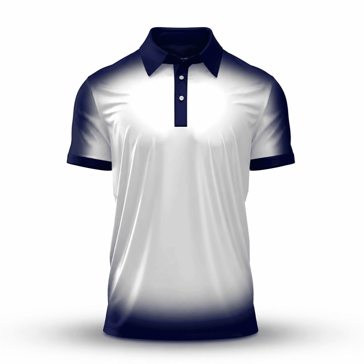 Gradient Blue And White Men Polo Shirt