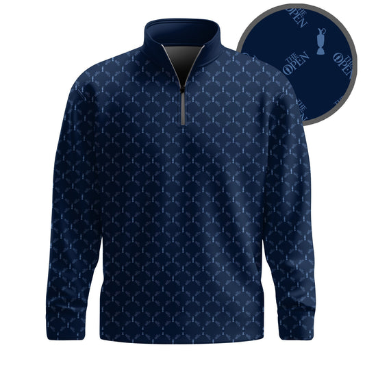 Blue  Pattern Brands Men Quarter-zip Pullover