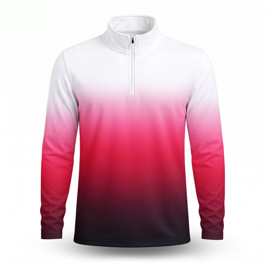 Ombre White Wine Color  Men Quarter-zip Pullover