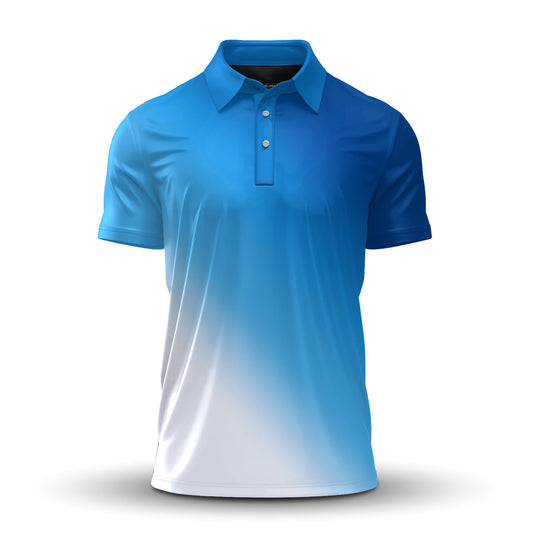 Ombre Dark And Light  Blue Men Polo Shirt