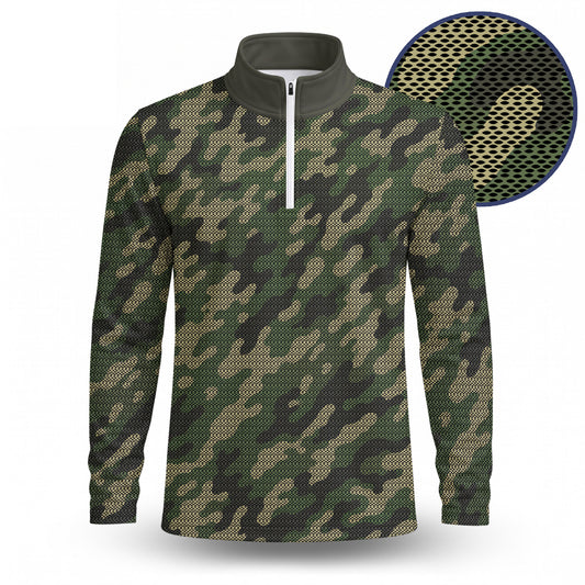 Big Camo Pattern 2027  Men Quarter-zip Pullover