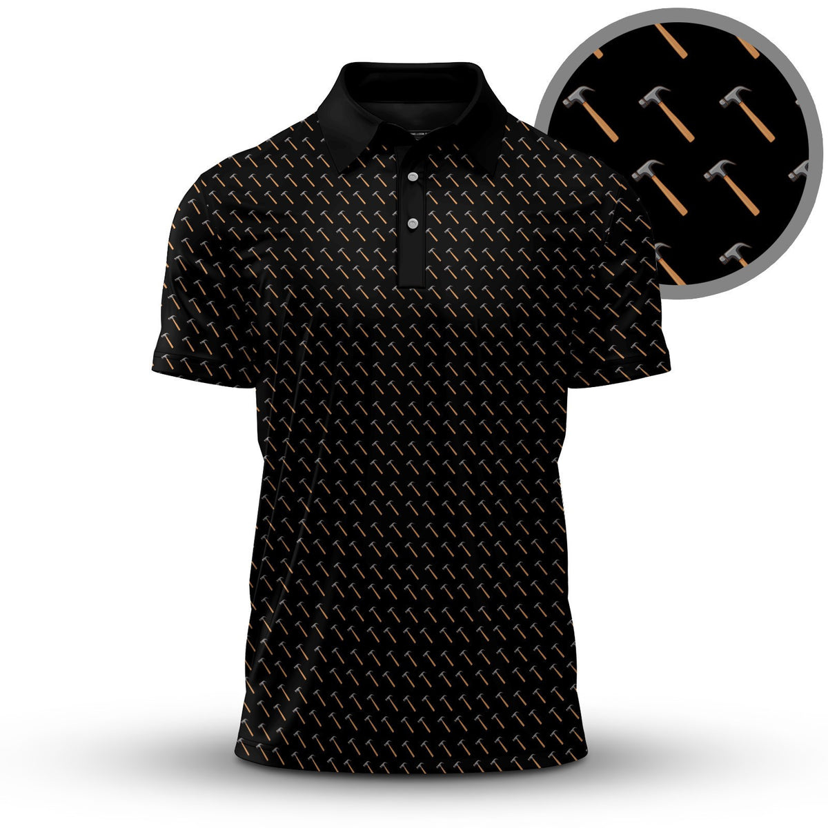 Black Hammer Pattern 2026  Men Polo Shirt