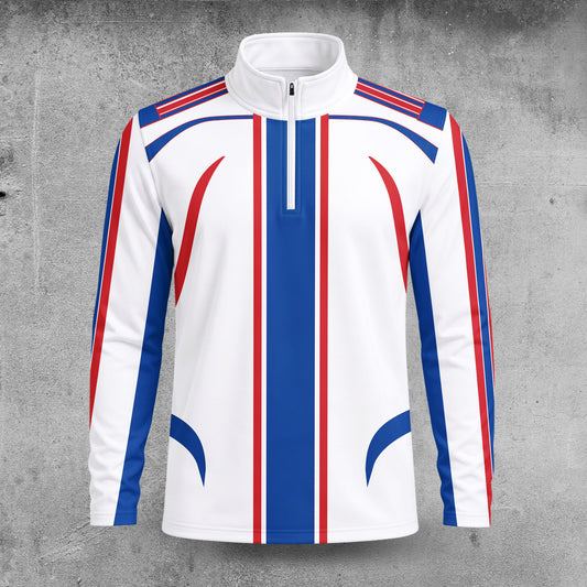 US Vibe Red Blue White 2027  Men Quarter-zip Pullover