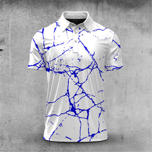 Blue Paint Flakes 2027 Men Polo Shirt