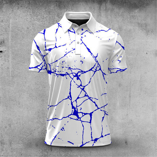 Blue Paint Flakes 2027 Men Polo Shirt