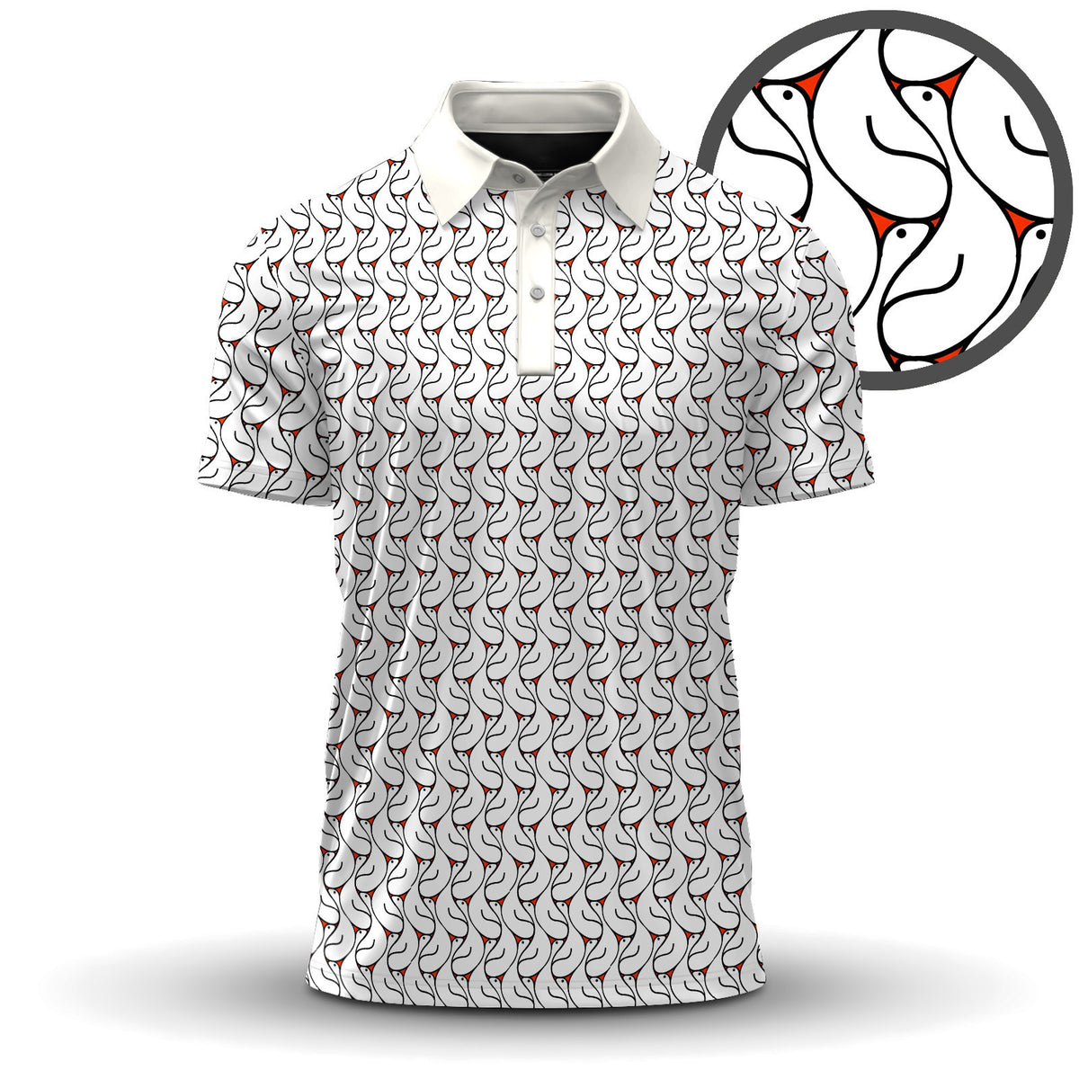 Goose Seamless Pattern Men Polo Shirt