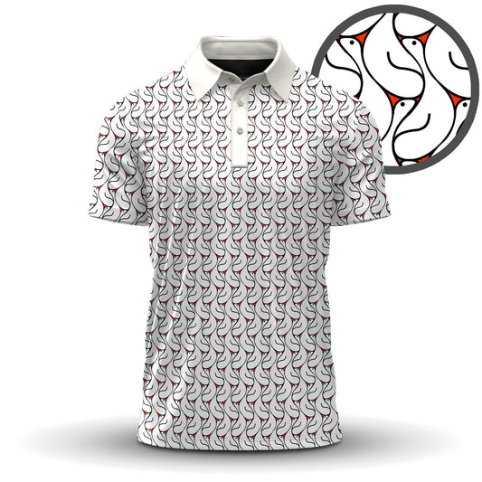 Goose Seamless Pattern Men Polo Shirt
