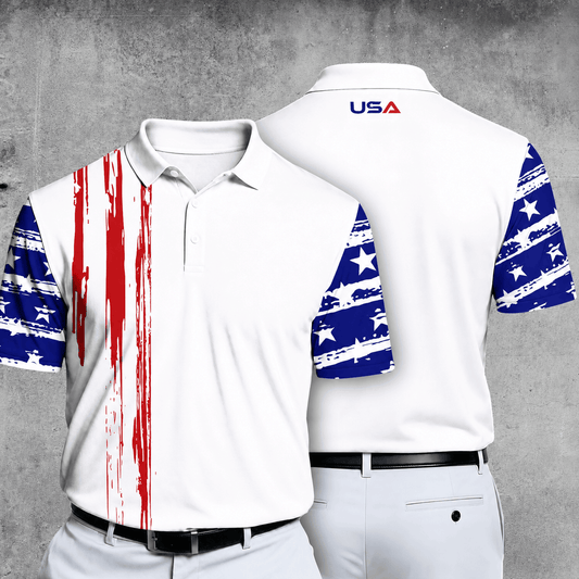 US Flag USA Team Men Polo Shirt