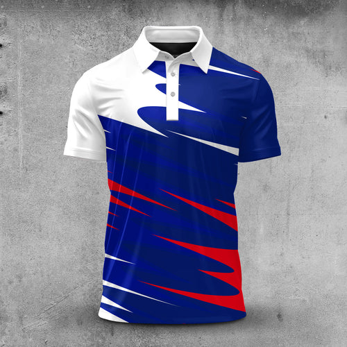 Blue Red White 2027  Sporty Men Polo Shirt