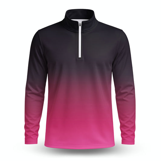 Dark Ombre Pink  Men Quarter-zip Pullover