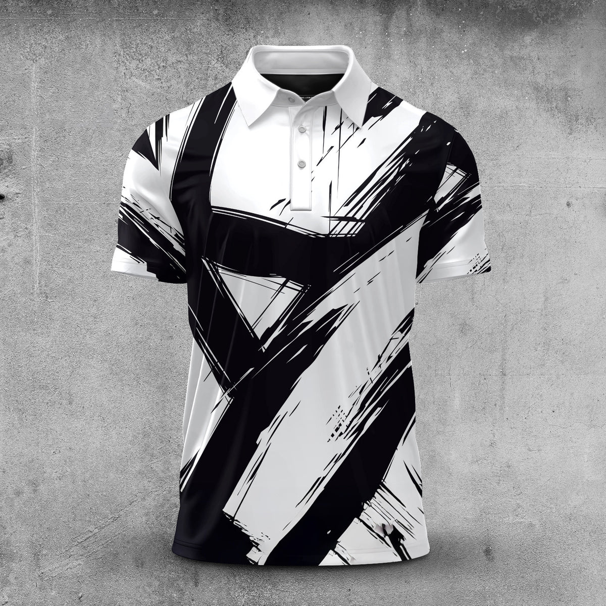 2027 Black Paint White Men Polo Shirt